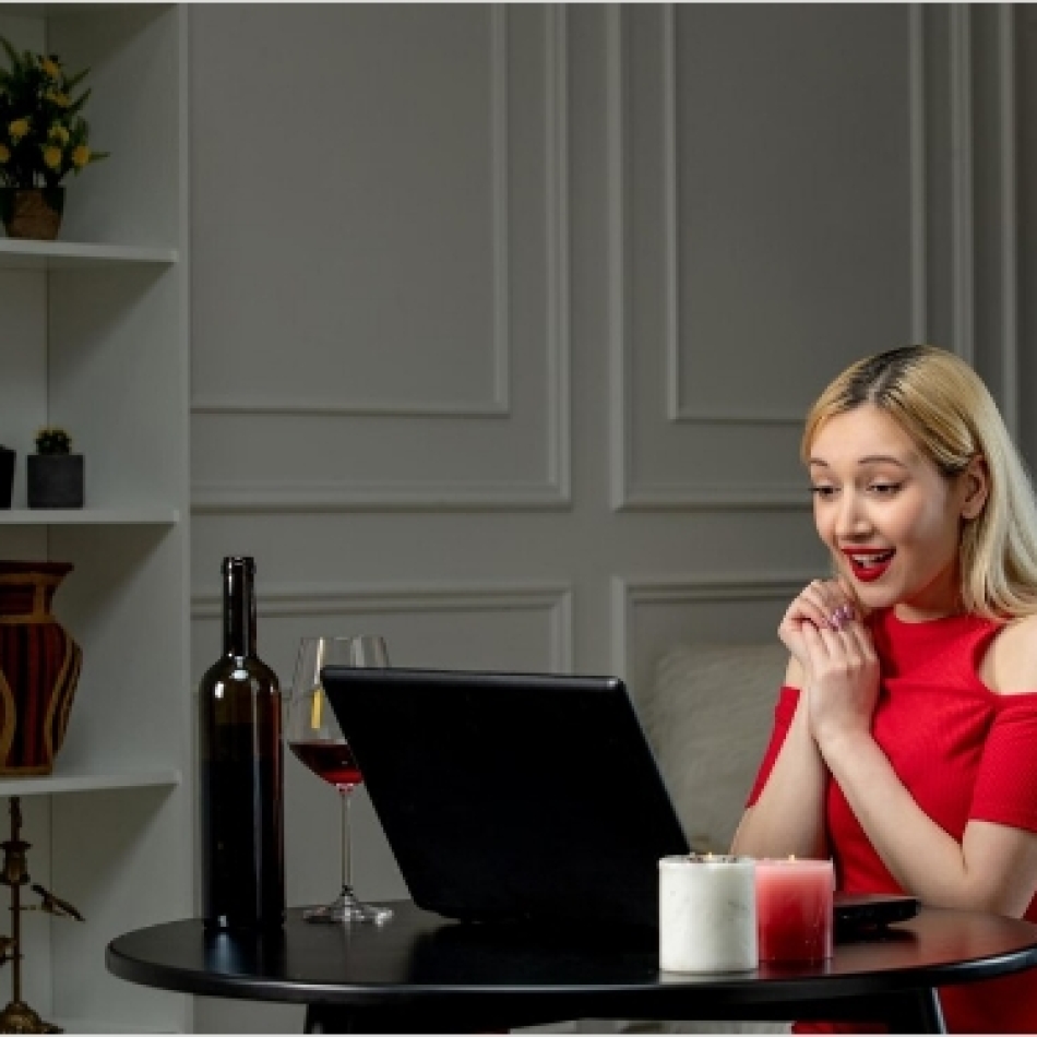 virtual-love-cute-blonde-girl-red-dress-distance-date-with-wine-smiling_140725-164175